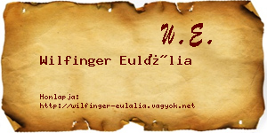 Wilfinger Eulália névjegykártya